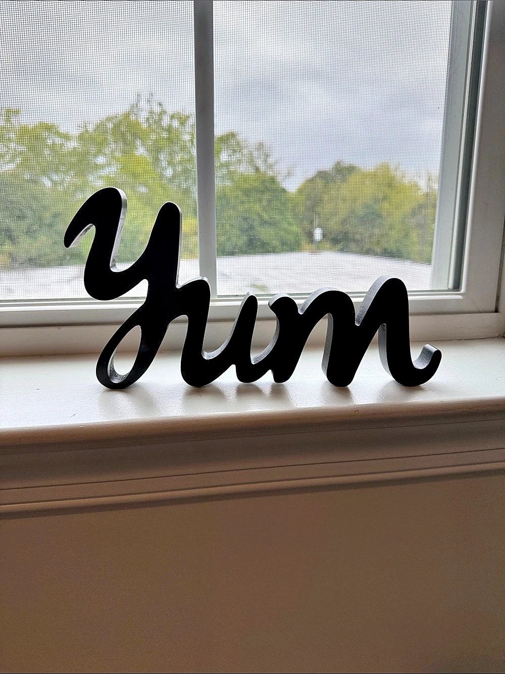 Black "Yum" Word Art Home Decor